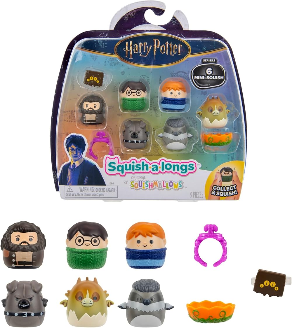 Squish-a-longs Harry Potter Mini-Squish 6-Pack with Accessories Brand New
