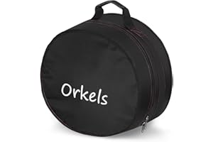 ORKELS Snare Drum Bag – 10mm Padded Travel Case for Snare Drum, Percussion Drum Gig Bag with Carry Handle for Drummers & Touring Musicians, For-14"x5.5"/14"x6.5"