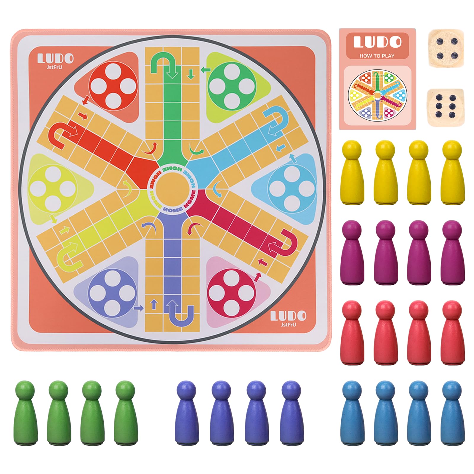 Photo 1 of 20 Inches Ludo Board Game,2-6 Players Ludo Game for Adults,Ludo & Parcheesi Board Games Suitable for Family Gathering & Party Night (Ludo Instruction Included)