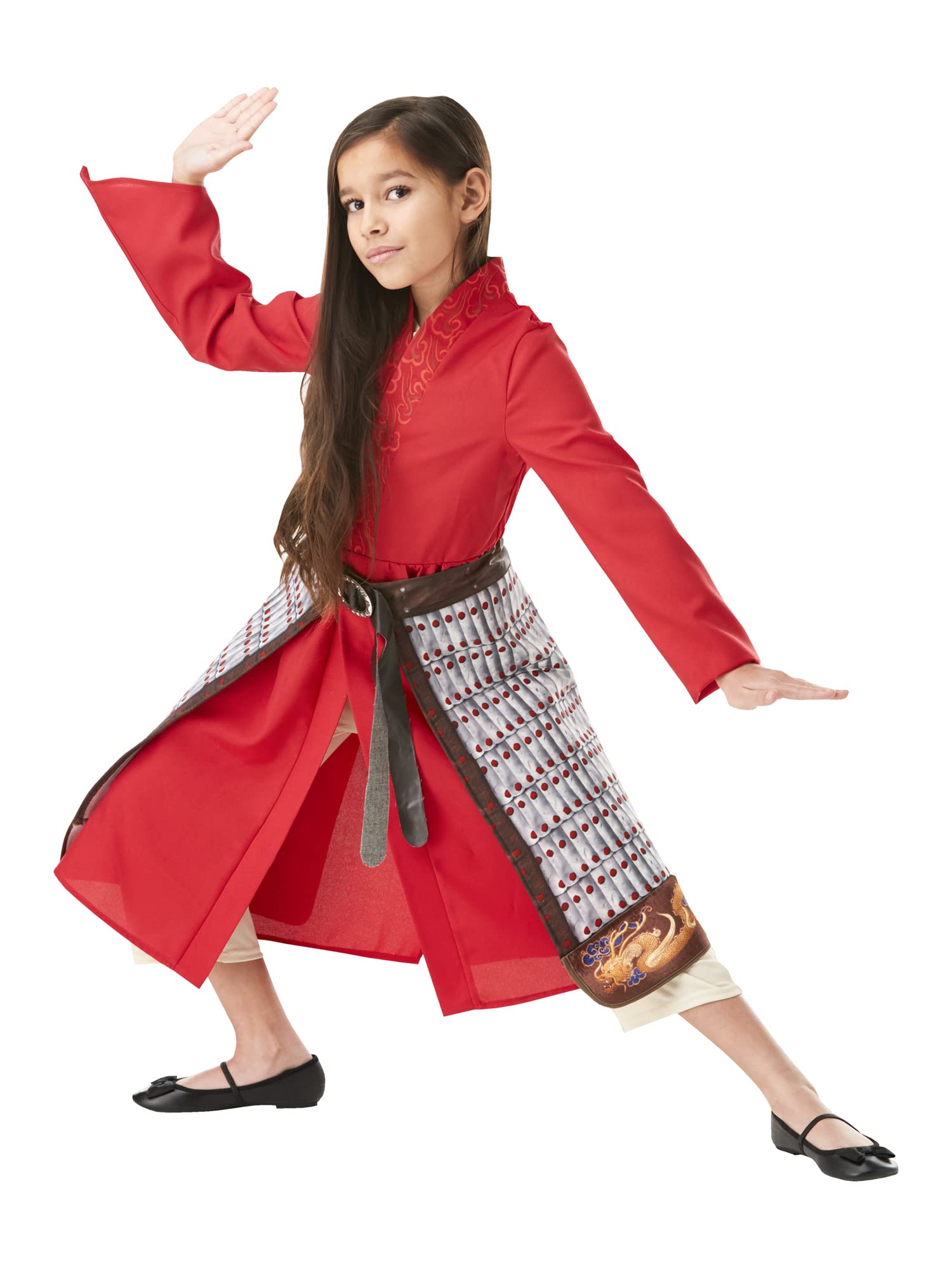 Rubie's Official Disney Mulan Movie Costume, Mulan Deluxe Warrior, Childs Fancy Dress, Size Medium Age 5-6 Years