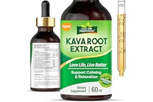 LOVE LIFE SUPPLEMENTS Kava Kava Root Extract Supplement, High Concentration Kava Extract Drops for Sleep, Vegan, Non-GMO, Gentle Formula for Relaxation, 2 Fl Oz