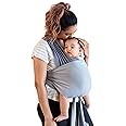Moby Baby Wrap Carrier Easy-Wrap for Newborns to Toddlers (8-33lbs), Infant Sling Carrier, Lightweight & Hands Free Design for Mom and Dad, Adjustable for All Body Types (Smoked Pearl)