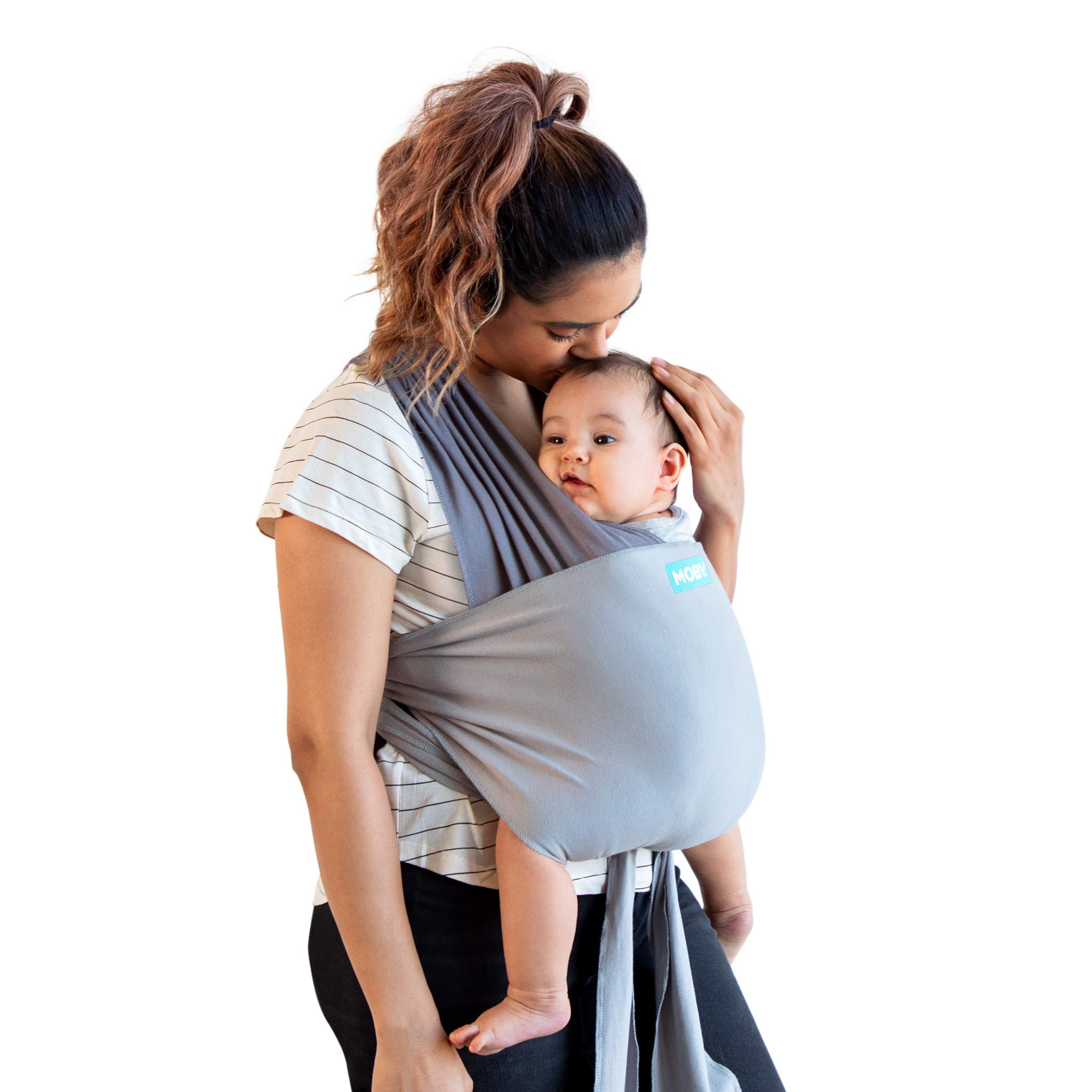 Moby Easy Baby Wrap - Baby Sling Carrier for Newborn to Toddler - Carrier Slings - Perfect Baby Holder for Mom & Dad - Adjustable for All Body Types - Can Carry Babies up to 33 lbs - Smoked Pearl