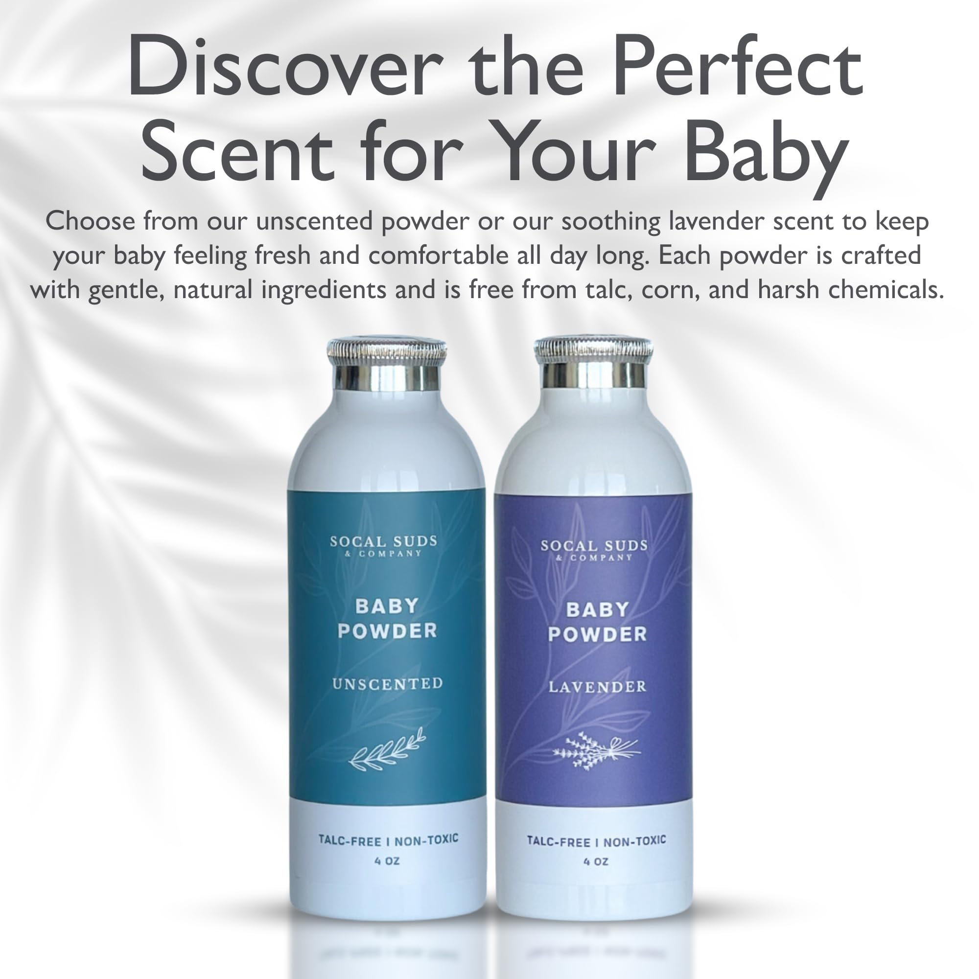 Natural Baby Powder Talc-Free - Newborn Essentials with Arrowroot Powder, Kaolin, Aspen Bark Extract for Soft Soothing Protected Skin - Gentle Absorption - Lavender, 4oz