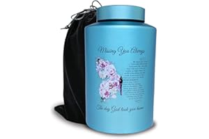 AODIYA Up to 220 lbs Large Cremation Urns for Adult Male Female Ashes, Funeral Decorative Memorial Keepsake Urn for Human Remains Women Man Dad Mom with Velvet Bag(Butterfly)