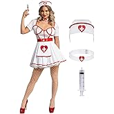 Spooktacular Creations Halloween Nurse Costume, White Nurse Costume Woman Heartbreaker Dress Set for Halloween Cosplay Party