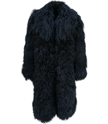 Annsirgra Women's Genuine Fox Fur Coat Fluffy Outerwear Batwing