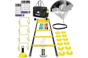 STUHOO Agility Training Equipment Set | Soccer Training Equipment for Kids Youth | Agility Ladder Speed Training Equipment with Bag | Football Training Equipment with Speed Hurdles, Cones for Footwork
