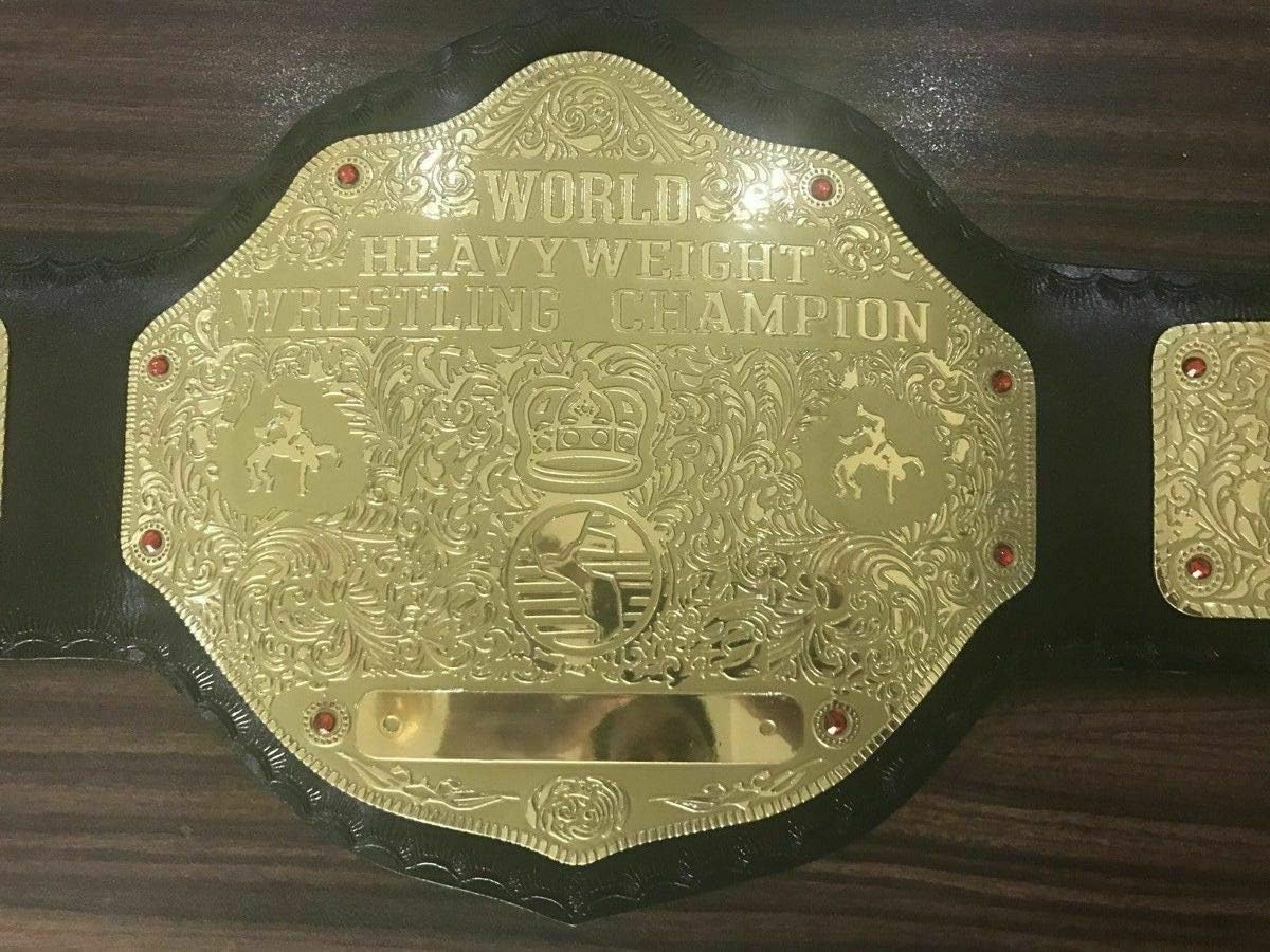 WCW World Heavyweight Wrestling Championship Belt Real Leather Adults Replica Plates