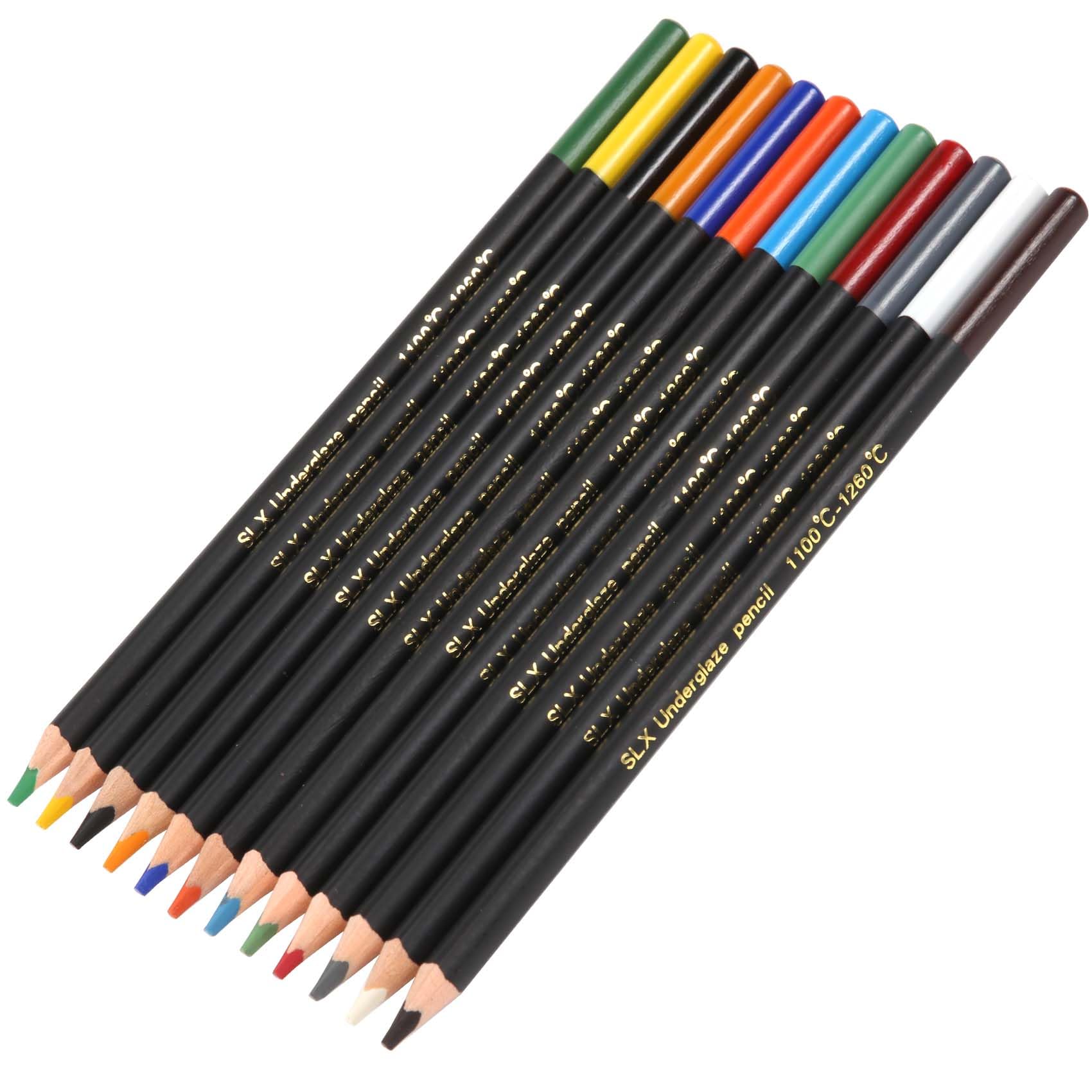 Haptufer Ceramic Primer Color Pencils DIY Hand-Painted Glaze Powder Pencils 17cm (12 colors)