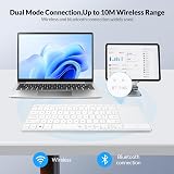 Rii Wireless Keyboard with Trackpad BT 5.0 & 2.4G Dual Mode White view 3