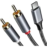 ZOOAUX PRO USB C to RCA Audio Cable, Type C to 2RCA Male Jack Splitter, RCA to USB C Adapter Auxiliary Cord Compatible with iPhone 17/16/15, Galaxy S25/S24, Car Stereo, Speaker, Amplifier-3.3FT