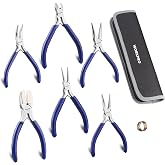 WORKPRO Jewelry Pliers Set, 7-Piece Jewelry Making Tools Kit with Pouch | Needle Round Nose Plier and Bent Nose Plier Wire Cutter for Jewelry Repair, Beading, Wire Wrapping, Crafts