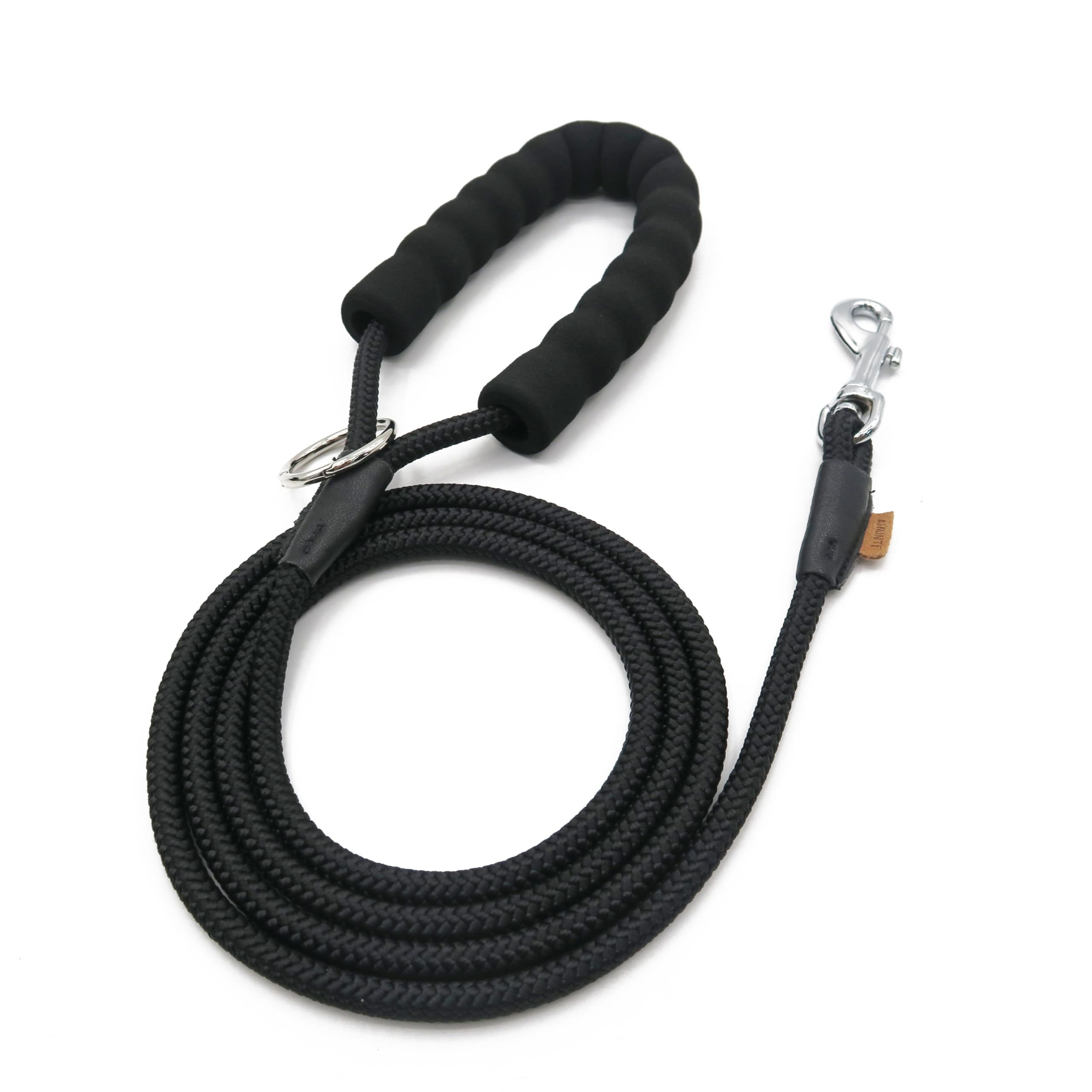 Aiminto Dog Leash, Braided Rope Traction – Walking Training Lead for Small Dogs ((1/3") - 6FT, Black)