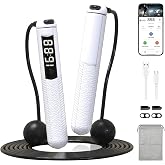 SaintCos Cordless Gravity Jump Rope, Smart Jump Rope with Counter for Gym, Fat Burning &amp; Calorie Burn, APP Data Analysis, Home Workout Equipment for Women ＆ Men
