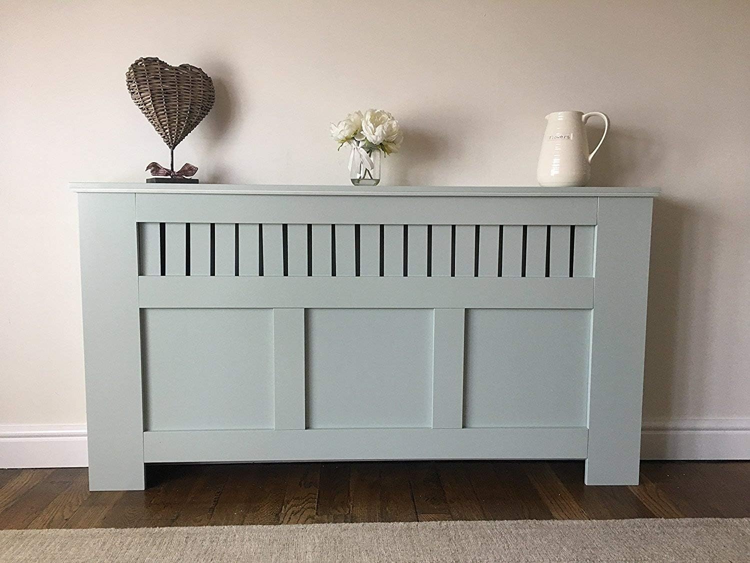 Jack Stonehouse Oak Maple White Grey Painted Modern MDF Radiator Cover Cabinet with Panel Grill-Green, Large