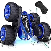 Tecnock Remote Control Cars for Kids, 2.4GHz RC Car with Type-C Easy Charging, 4WD Double Sided 360° Rotates and Flips RC Stu