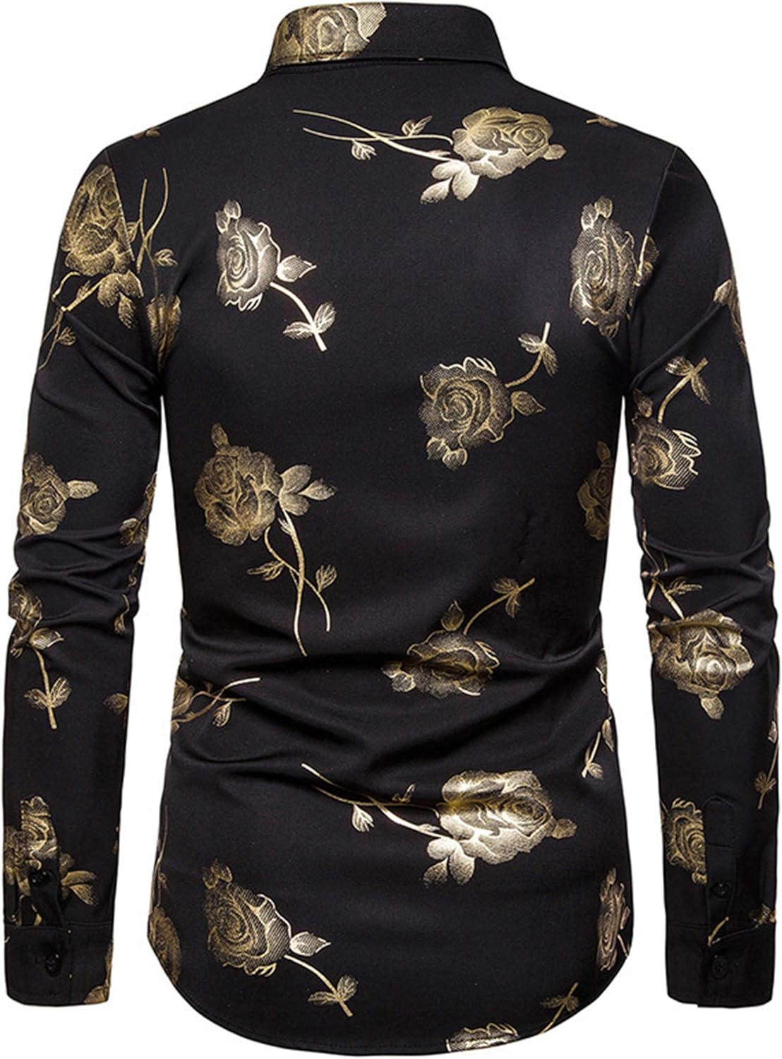 Gold button down shirt mens Clearance