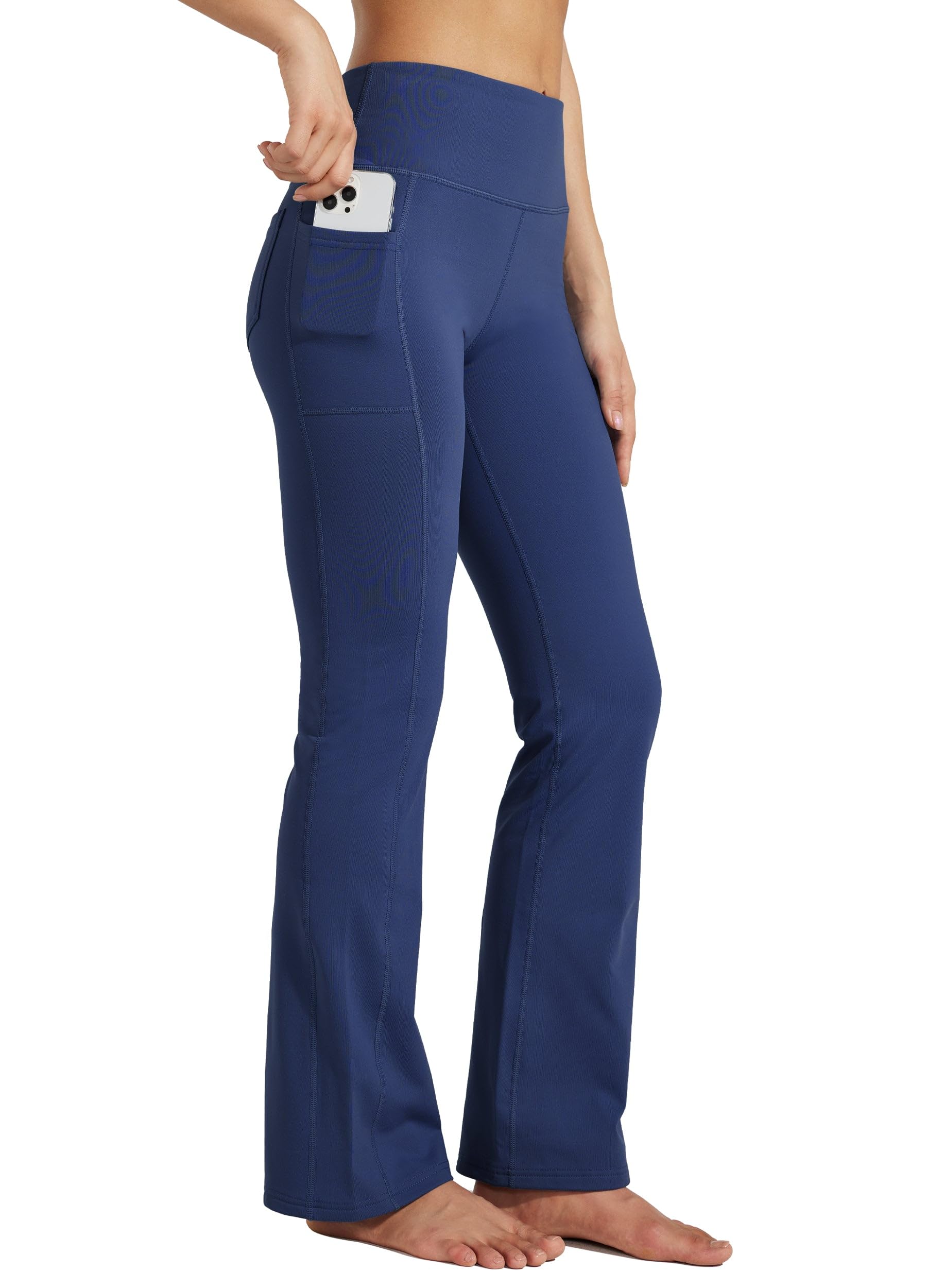 Willit Dames Flare Leggings Crossover Yoga Broek Hoge Taille Bootcut Workout Leggings met Zakken 29 31, Donkerblauw, XL Willit Dames Flare Leggings Crossover Yoga Broek Hoge Taille Bootcut Workout Leggings met Zakken 29 31, Donkerblauw, XL