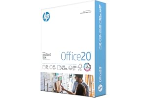 HP Papers | 8.5x11 Paper |Office 20 lb | 1 Ream - 500 Sheets | 92 Bright | Made in USA - FSC Certified | 112150R