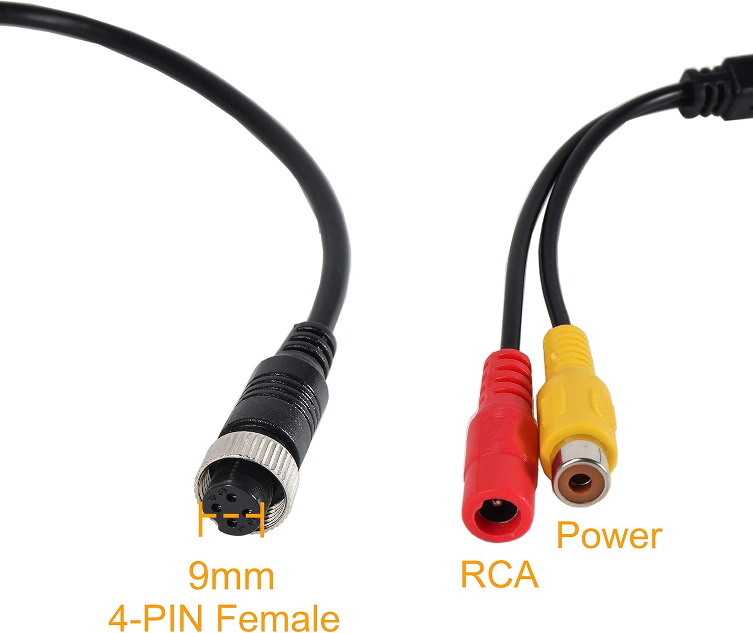 RED WOLF 4 PIN Female to RCA/AV Adaptor Video Wiring Loom Cable Lead for Rear View Camera Monitor CCTV DC Connector Plug Wire RCA Cinch Monitor Camera Adapter - Image 3