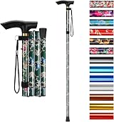 supregear Folding Walking Cane Adjustable Light Weight Green Floral