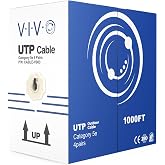 VIVO Black 1,000ft Bulk Cat5e Wire, CABLE-V003 | Waterproof, CCA Ethernet Cable, 24 AWG, UTP Pull Box, Outdoor Direct Burial