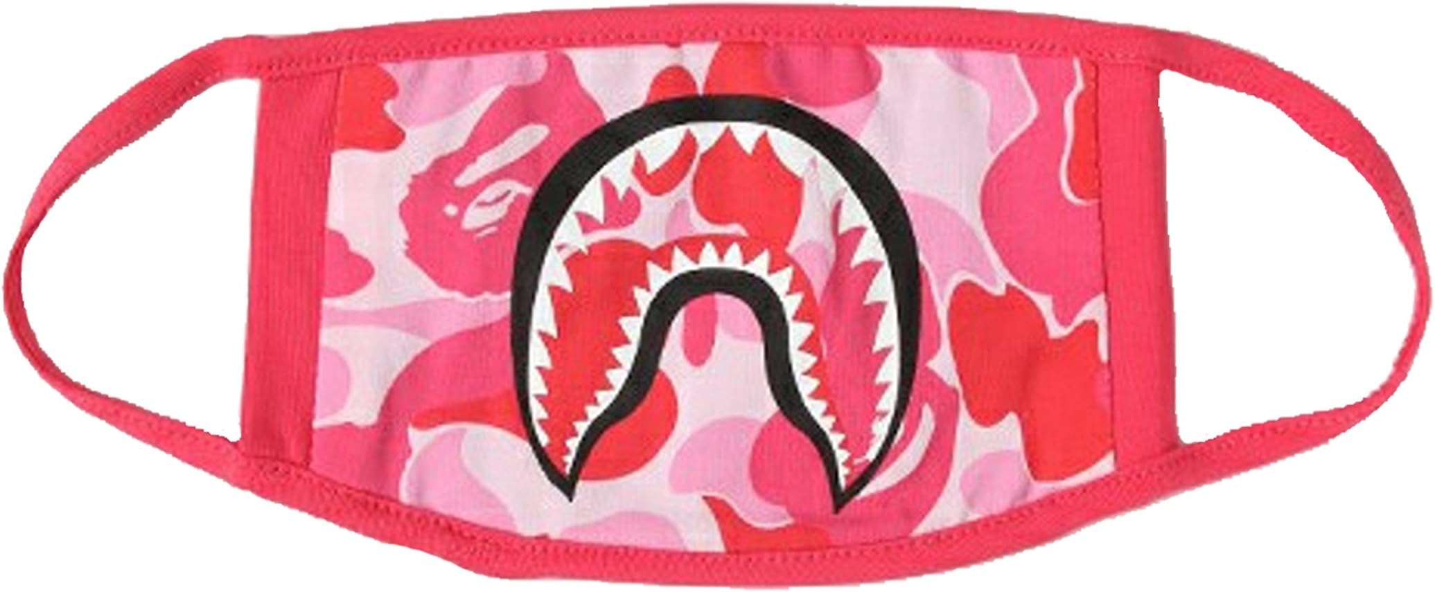 Pink Camo Shark Face Mask