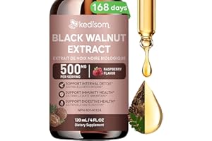 Black Walnut Drops - Black Walnut Hull Extract Tincture - Herbal Formula to Support Digestive Health- Vegan, Sugar Free - Ras