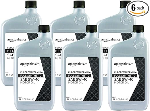 Amazon Com Amazonbasics Aceite De Motor Sintetico Completo Euro Formula 5w 40 1 Cuarto 6 Unidades Automotive