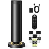 Waterless Diffuser with 108ML Essential Oils, Covers 1500 Sq Ft,Black | Diffusers for Home Hotel, Adjustable Mist &amp; Timer, Scent Diffuser Starter Kit with Night Light, Corded Electric