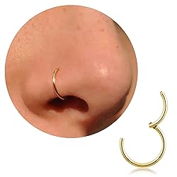 20G 18G 16G Titanium Nose Ring Hoop, Cartilage Hoop