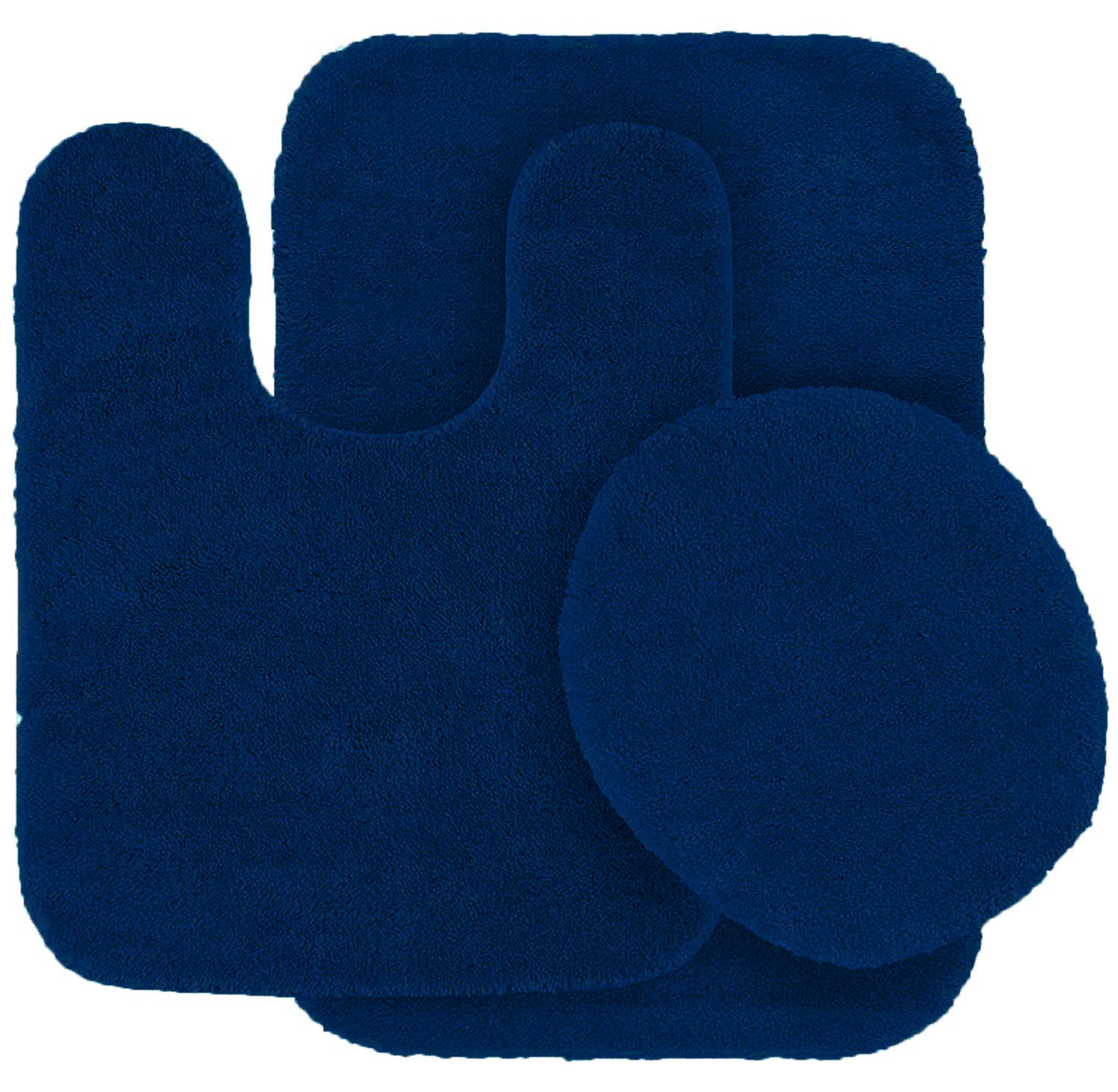 Photo 1 of 3 pc Solid Navy Blue Bathroom Rug Set Bath mats Bath Set Super Soft Anti Slip Soft Mats New