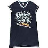 Lazy One Women's Nightgown, Funny V-Neck Sleep Shirt for Women, Novelty Pajama Tees