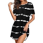 Ekouaer Sleep Shirts for Women Short Sleeve Night Shirts for Sleeping Pullover Nightgown Soft Nightdress S-XXXL