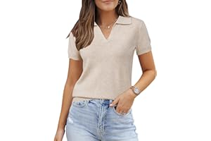 Arach&Cloz Women's Wool Blend Summer Fall Tops Business Casual Polo Shirts 2025