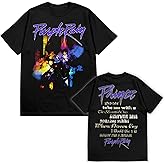 Prince T Shirt for Men & Women Back & Front Print Purple Rain Songs Graphic Crew Neck Short Sleeve Tee
