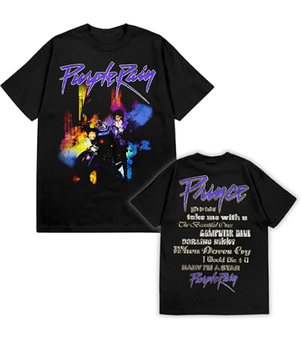 Amazon.com: Prince Unisex Adult Casual T-Shirt, Black, Small US