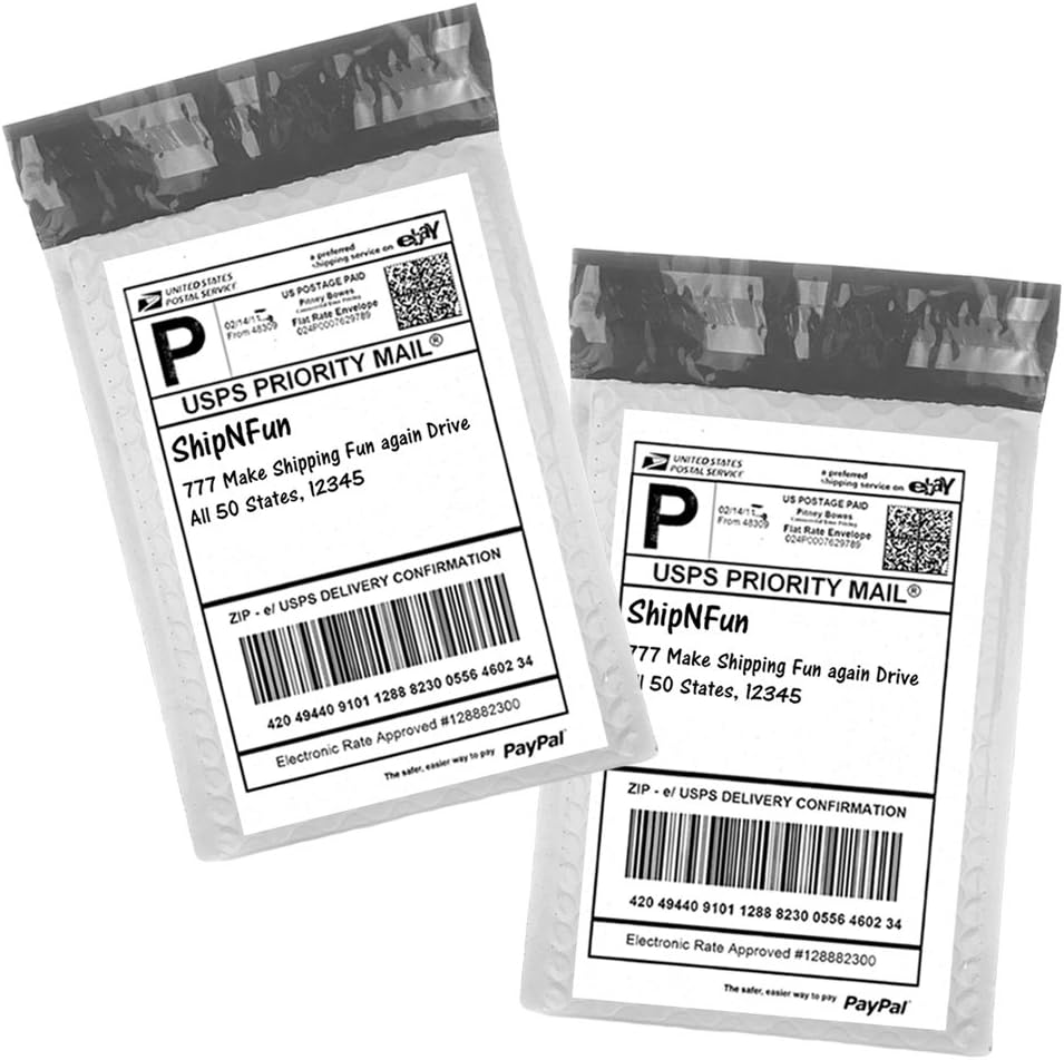 Amazon Com 6x10 Bubble Mailers White Half Sheet Shipping Labels 6x9 Poly Padded Envelopes 8 5x5 5 Premium Address Labels 80 Office Products