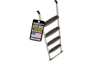 Stromberg Carlson RV Bunk Ladder for Travel Trailers, Camper Stairs with Molded Treads, Includes Hooks & Mounting Hardware, Bunk Bed Ladder, Mobile Home Stairs, Ideal for Dorm Loft – Silver 66"