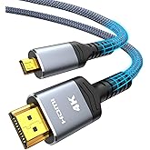 Highwings 4K Micro HDMI to HDMI Cable 10 FT, 4K@60Hz | Micro HDMI Cord HDR Compatible for DSLR Camera, Raspberry Pi, GoPro He