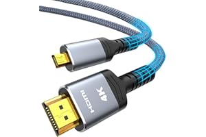 Highwings 4K Micro HDMI to HDMI Cable 10 FT, 4K@60Hz, Micro HDMI Cord HDR Compatible for DSLR Camera, Raspberry Pi, GoPro Hero to TV, Laptop, Computer, Monitor, for Video, Audio, Image, Streaming