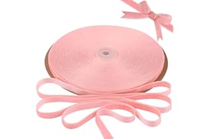 BokingOne Vintage Pink Velvet Ribbon, 3/8 Inch X 30Yds Single Face Velvet Ribbon for Gift Wrapping, Christmas Wrapping Bows, Wedding Decor, Home Decorating, DIY Crafts Decor