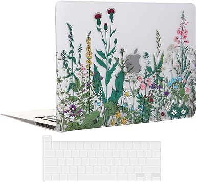 Amazon Com Ekuabot Flowers Macbook Pro 13 Inch Case Transparent Keyboard Cover A1425 A1502 12 15 Release Rubber Coated Hard Case Only Compatible Macbook Pro 13 3 With Retina Display No Cd Rom Computers Accessories