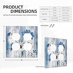 Sghxwp Decorative Outlet Covers Rustic Teal Blue
