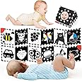 BBWOO High Contrast Baby Toys for Newborn Development - Tummy Time Black and White Baby Toys for 0-3-6-12 Months - Soft Montessori Visual Stimulation Sensory Infant Book - Stocking Stuffer Gift