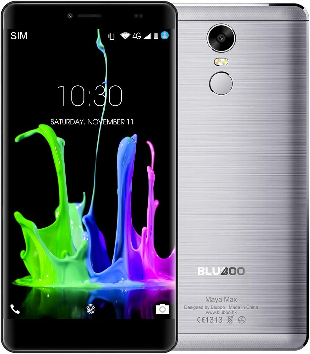 BLUBOO Maya Max 4G Smartphone Android 6.0 6.0 inch HD JDI OGS MTK6750 Octa Core 1.5 GHz, 3GB RAM 32GB ROM, Fingerprint Scanner, 13.0MP + 8.0MP Sony Camera, 4200mAh 4.35V Battery Core (Grey)
