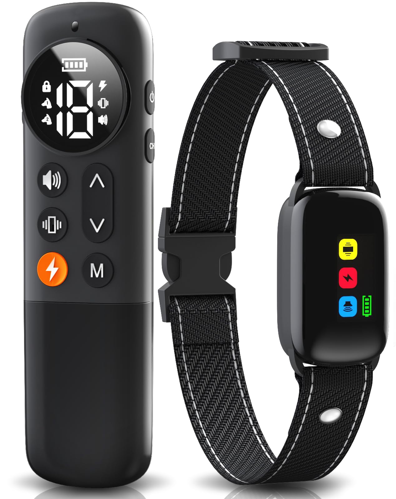 Photo 1 of Dog Shock Collar with Remote Control, 1600ft Range Waterproof Rechargeable 3 Modes Anti-Bark Training Collar E Collar with Beep Vibration Shock Mode for Small to Large Dogs 5-110 lbs