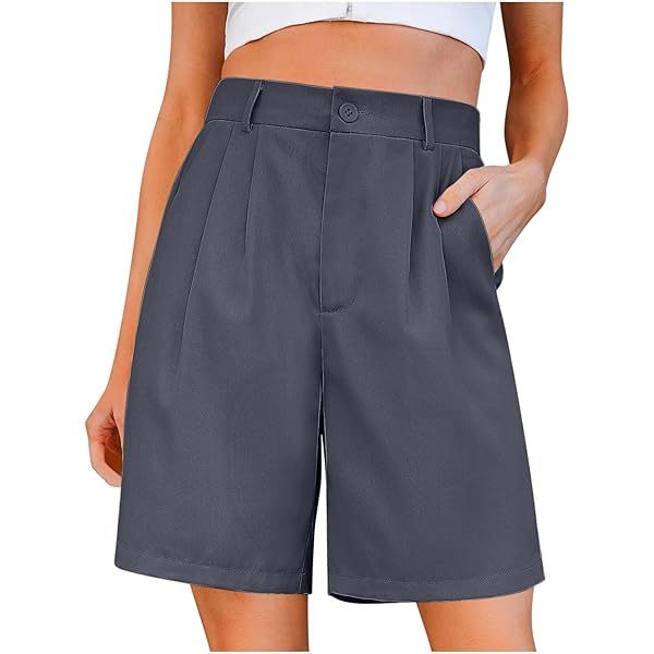 Women's Dressy Shorts Casual High Waist Straight Leg Pleated