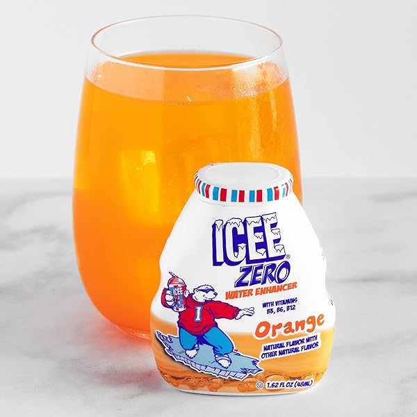 ICEE ZERO CALORIE CHERRY, BLUE RASPBERRY, ORANGE AND MANGO LIQUID WATER ENHANCER DRINK MIX, NATURAL FLAVOR DROPS, SUGAR FREE, 1.62 FL OZ CONCENTRATE (48 ML) – 4 ULTIMATE VARIETY PACK